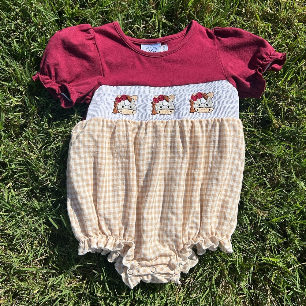 Smocked romper 🐴